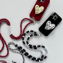 Load image into Gallery viewer, ´BOOMONO’ BLACK &amp; WHITE ADJUSTABLE CROSSBODY PHONE STRAP
