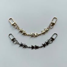Load image into Gallery viewer, ‘STARS’ GOLD OR SILVER BAG CHAIN BOOM BESPOKE BAG CHARM
