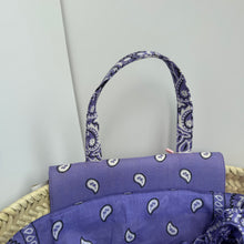 Load image into Gallery viewer, TWELVE ‘SORBET’ LILAC BANDANA BASKET BAG BY BOOM BESPOKE
