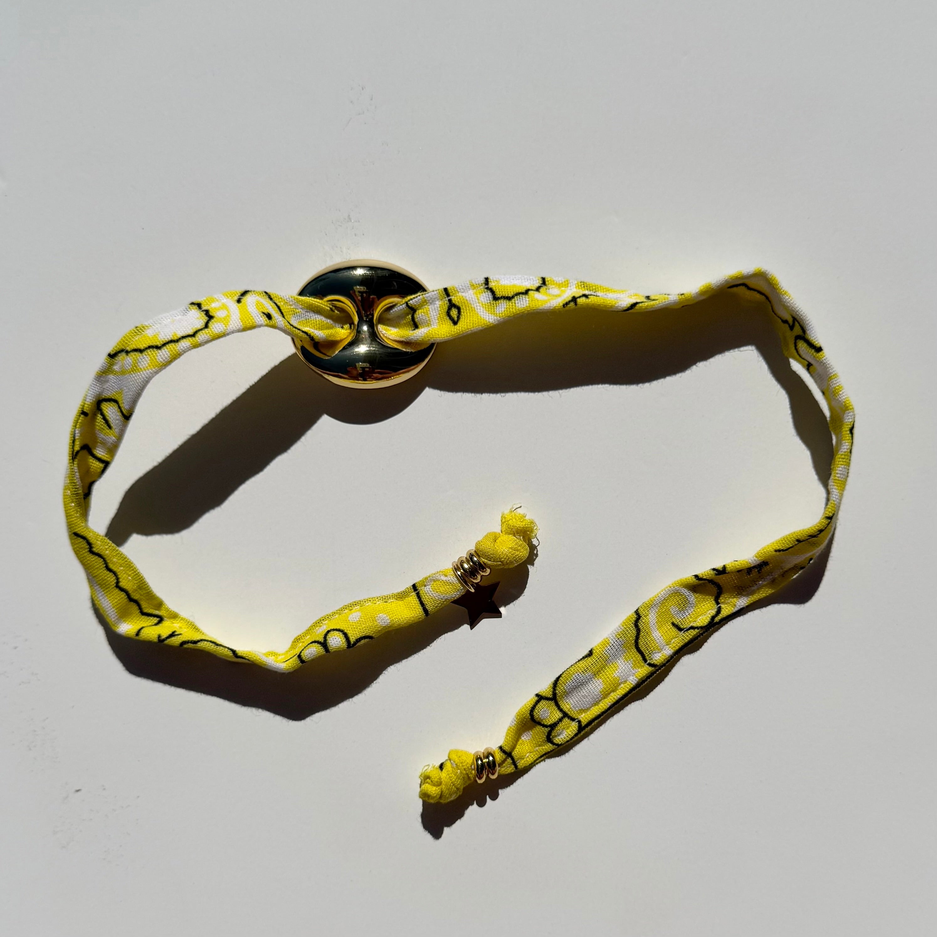 ‘LEMON’ YELLOW BANDANA WRAP BRACELET BY BOOM BESPOKE