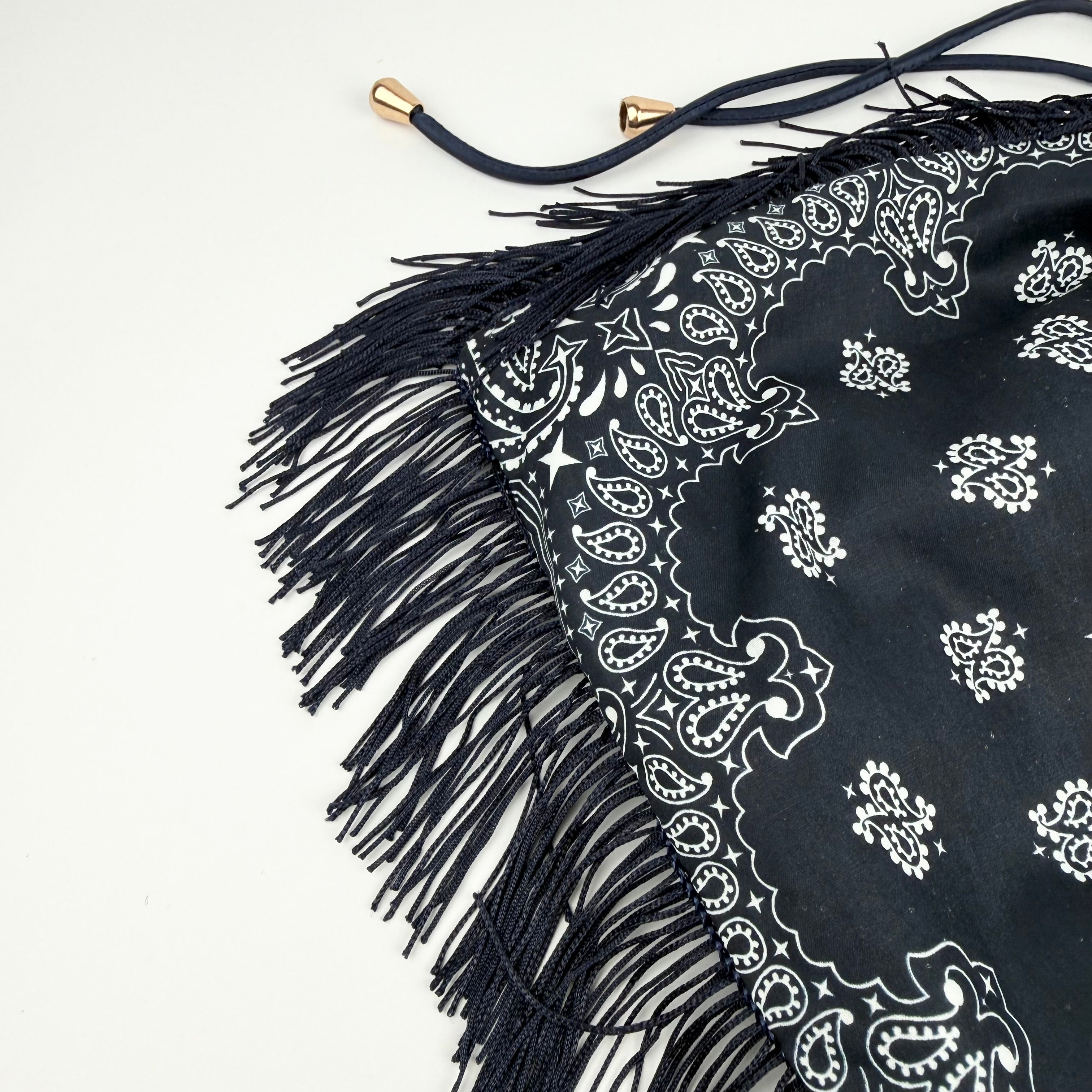 'MAJESTY' NAVY BLUE BANDANA POUCH BAG