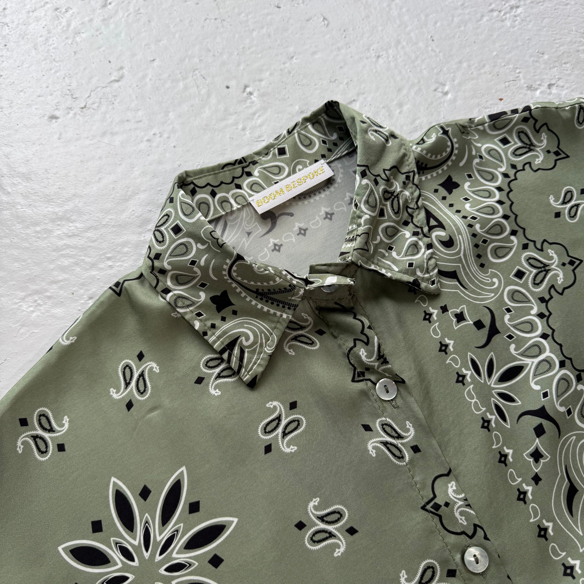 ‘CACTUS’ GREEN BANDANA SILK SHIRT CO-ORD