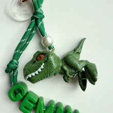 Load image into Gallery viewer, ‘DARLING DINO’ GREEN DINOSAUR BOOM BESPOKE BAG CHARM
