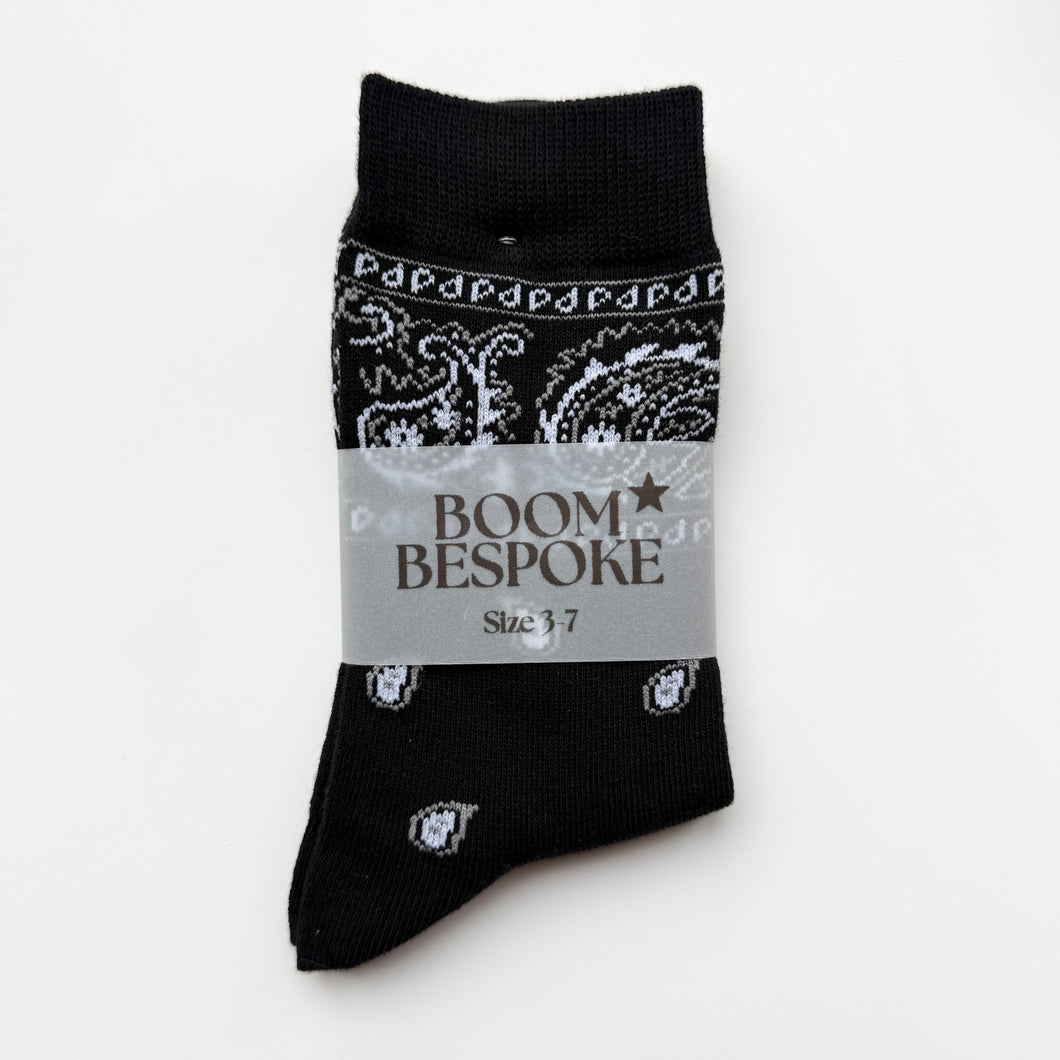 ‘INKED’ BLACK BANDANA SOCKS