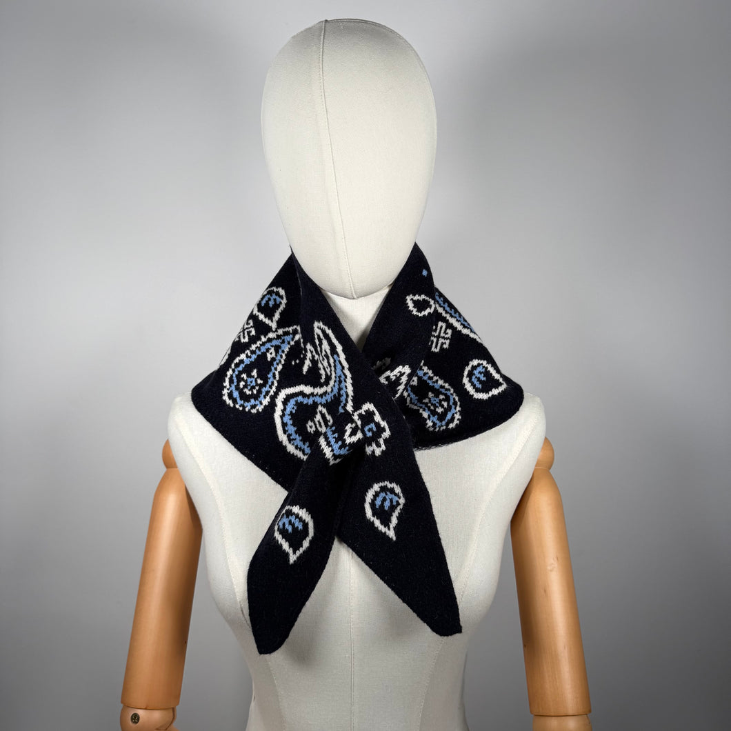 PREORDER ‘MIDNIGHT’ BANDANA KNIT TRIANGLE SCARF