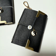 Load image into Gallery viewer, ‘YIN TO MY YANG’ MINI BLACK LEATHER BOOM BINDER
