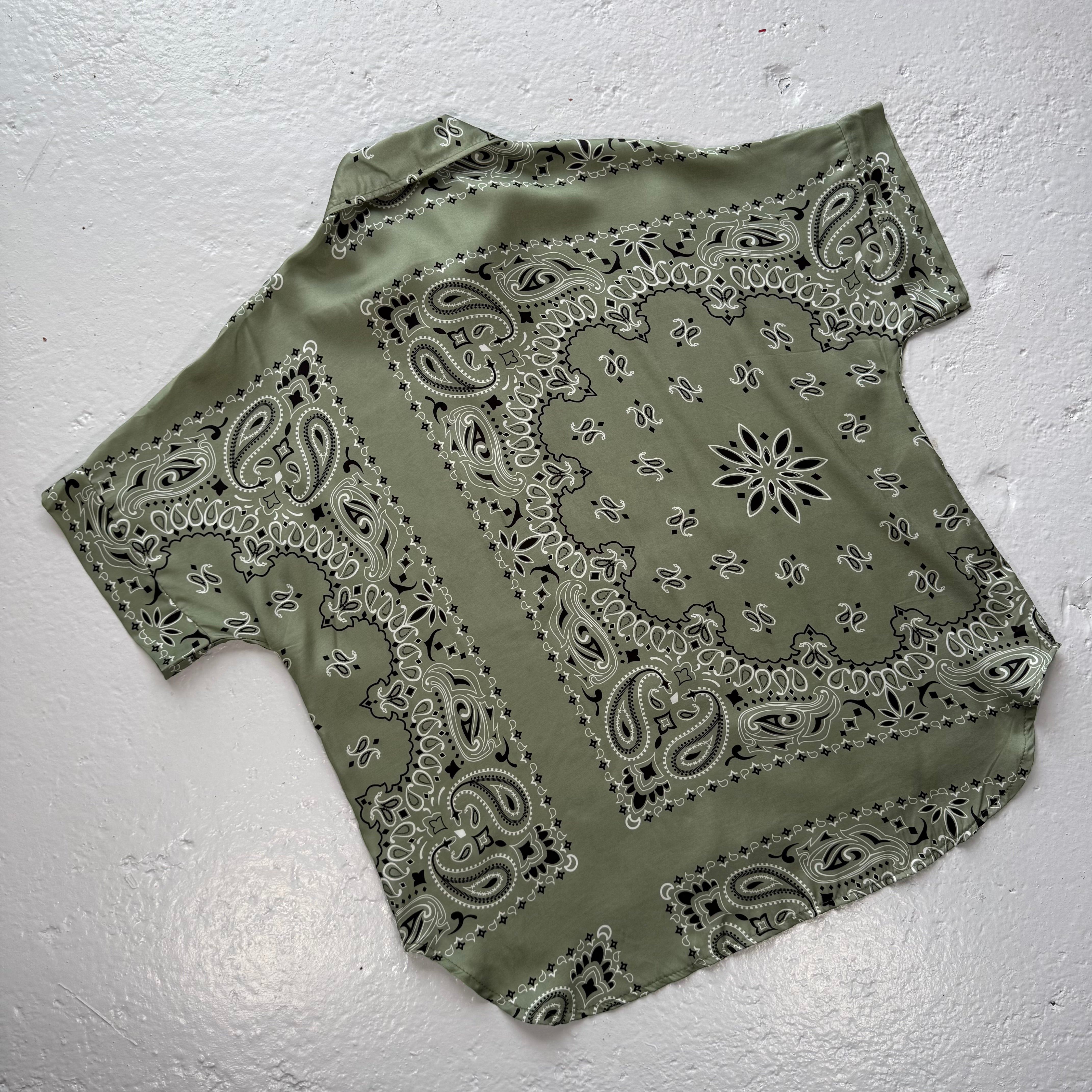‘CACTUS’ GREEN BANDANA SILK SHIRT CO-ORD