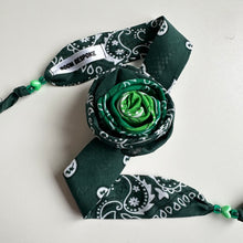 Load image into Gallery viewer, GREEN OMBRE BANDANA ROSE CHOKER BY BOOM BESPOKE
