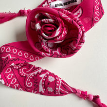 Load image into Gallery viewer, BUBBLEGUM PINK BANDANA ROSE CHOKER BY BOOM BESPOKE
