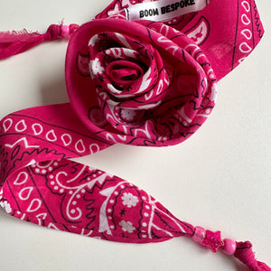 BUBBLEGUM PINK BANDANA ROSE CHOKER BY BOOM BESPOKE