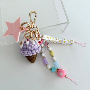 ICE CREAM PIC’N’MIX BOOM BESPOKE BAG CHARM/KEYRING