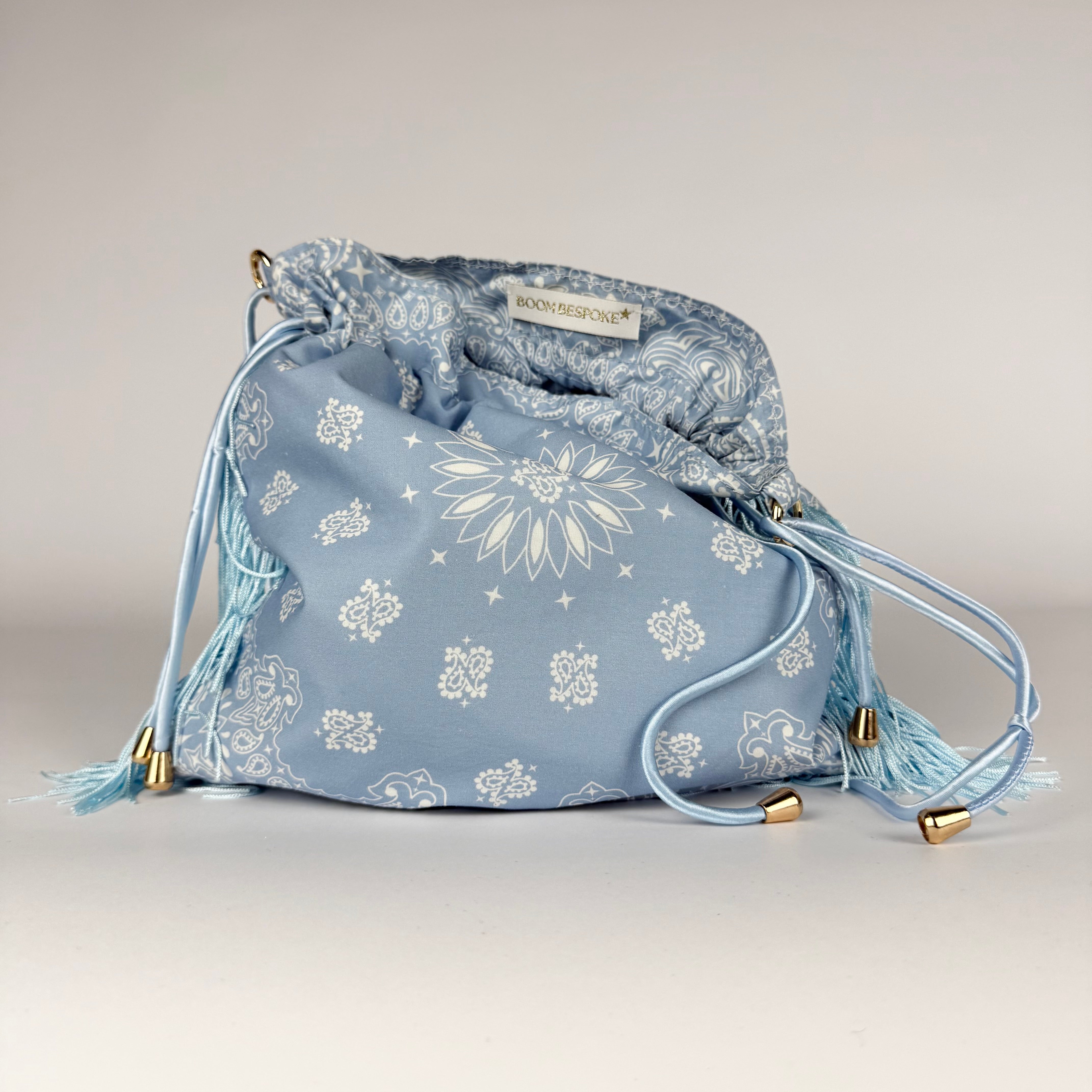 'DIAMOND' BLUE BANDANA POUCH BAG