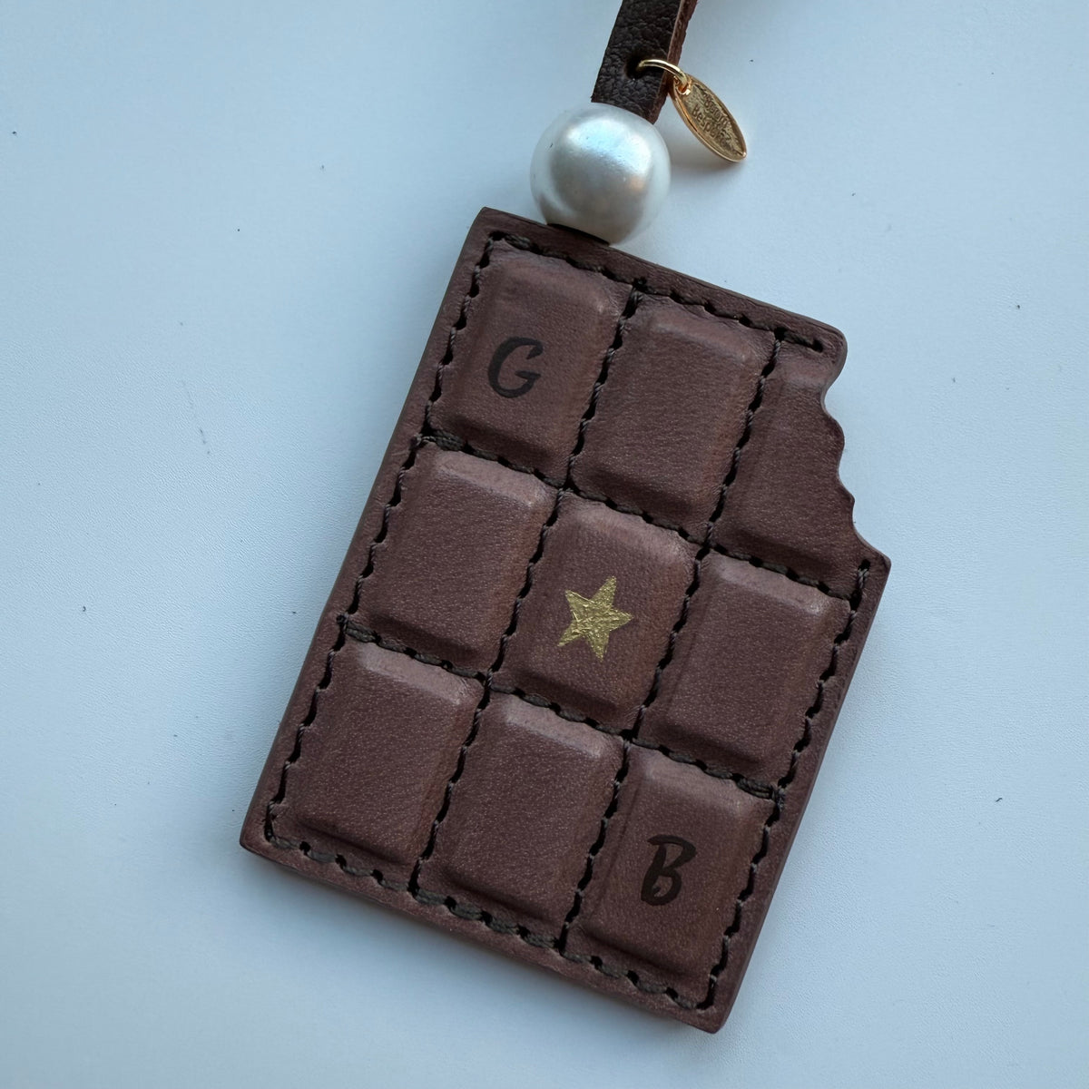 ‘BOOM BAR’ LEATHER CHOCOLATE BAR BAG CHARM BY BOOM BESPOKE