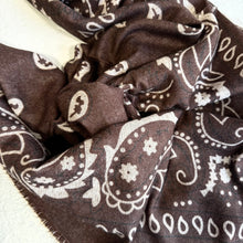Load image into Gallery viewer, ‘ESPRESSO’ BROWN FINE KNIT BANDANA SCARF
