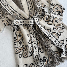 Load image into Gallery viewer, ‘OAT’ BANDANA KNIT BELTED LONGLINE CARDIGAN
