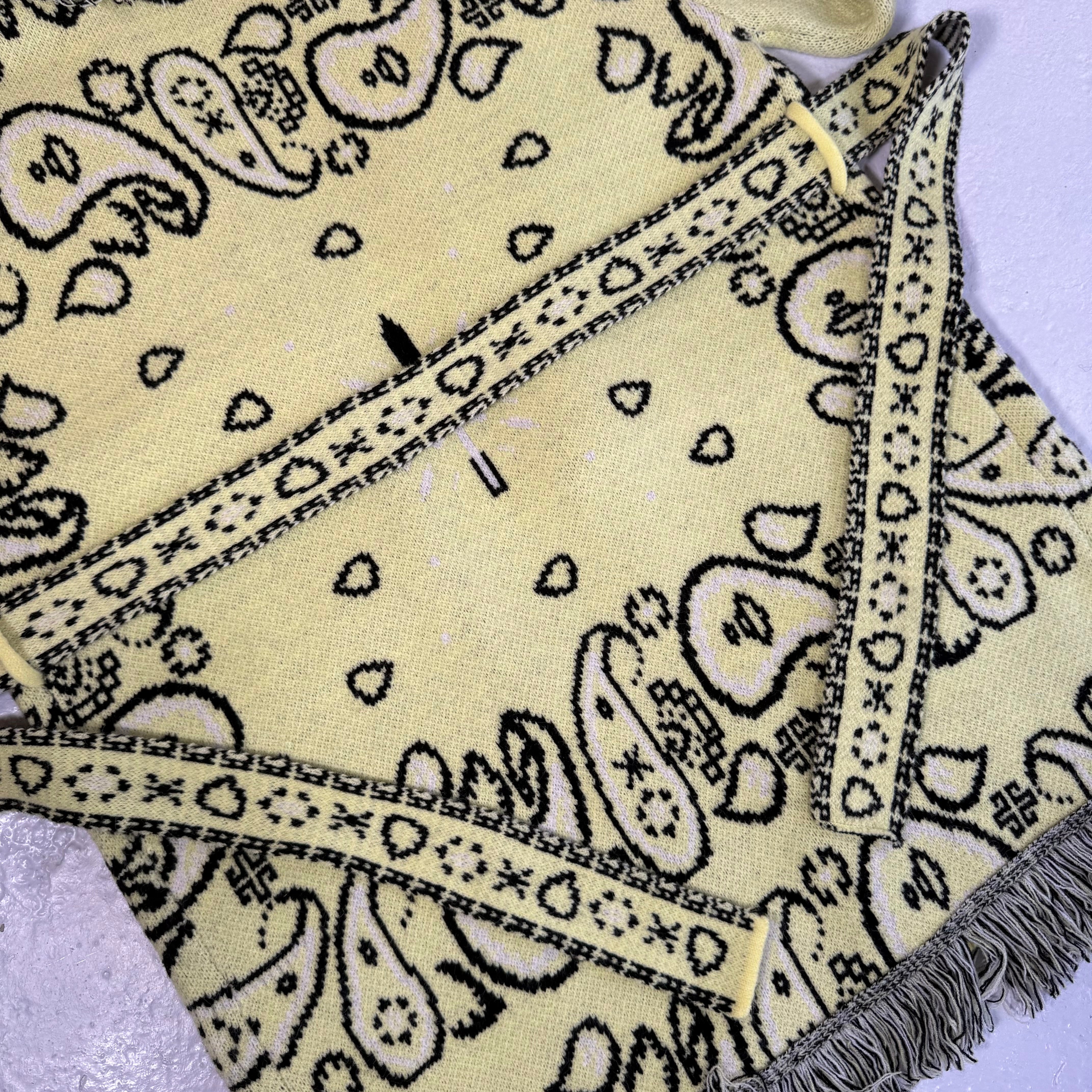 ‘BUTTER’ BANDANA KNIT BELTED LONGLINE CARDIGAN
