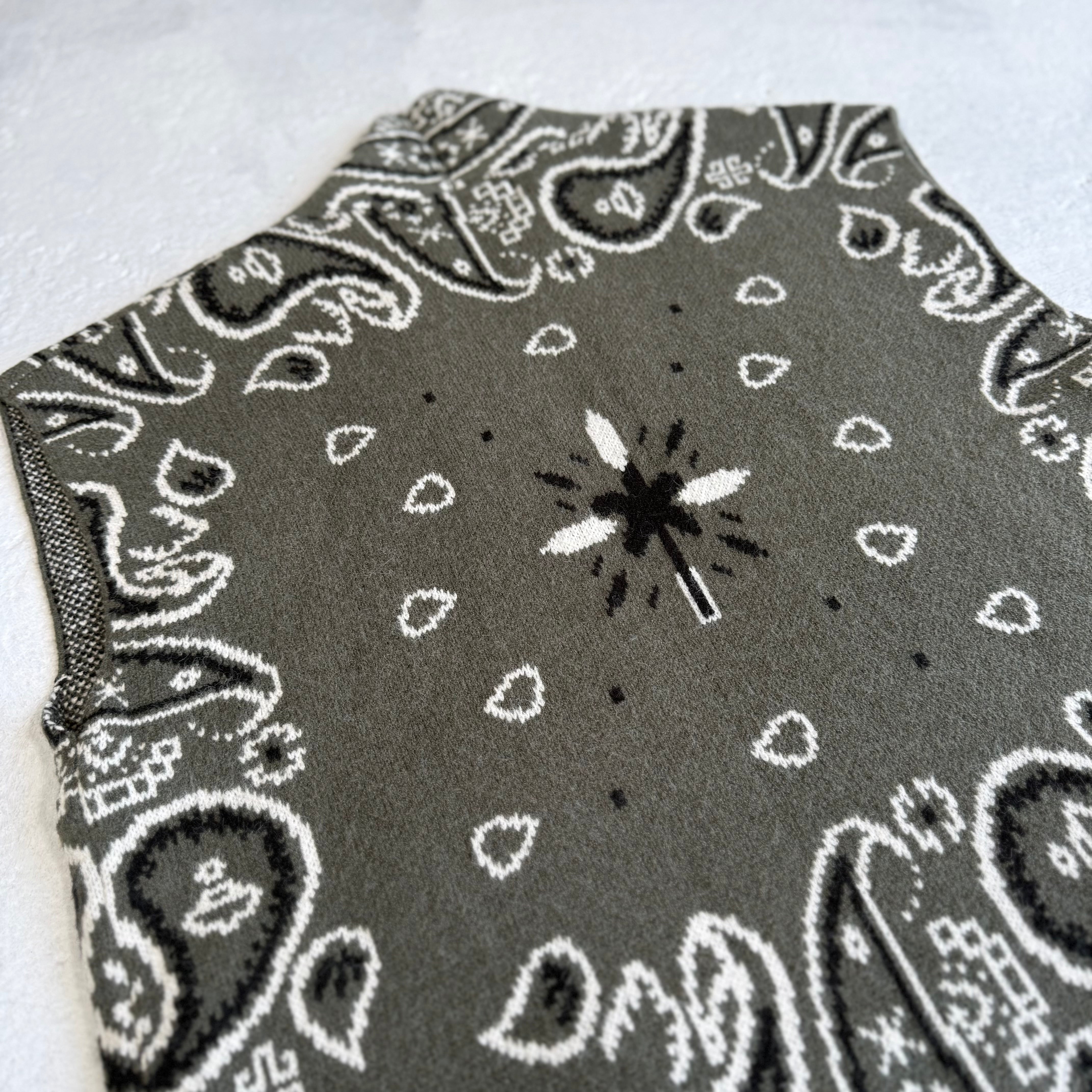 ‘OLIVE’ BANDANA KNIT GILET