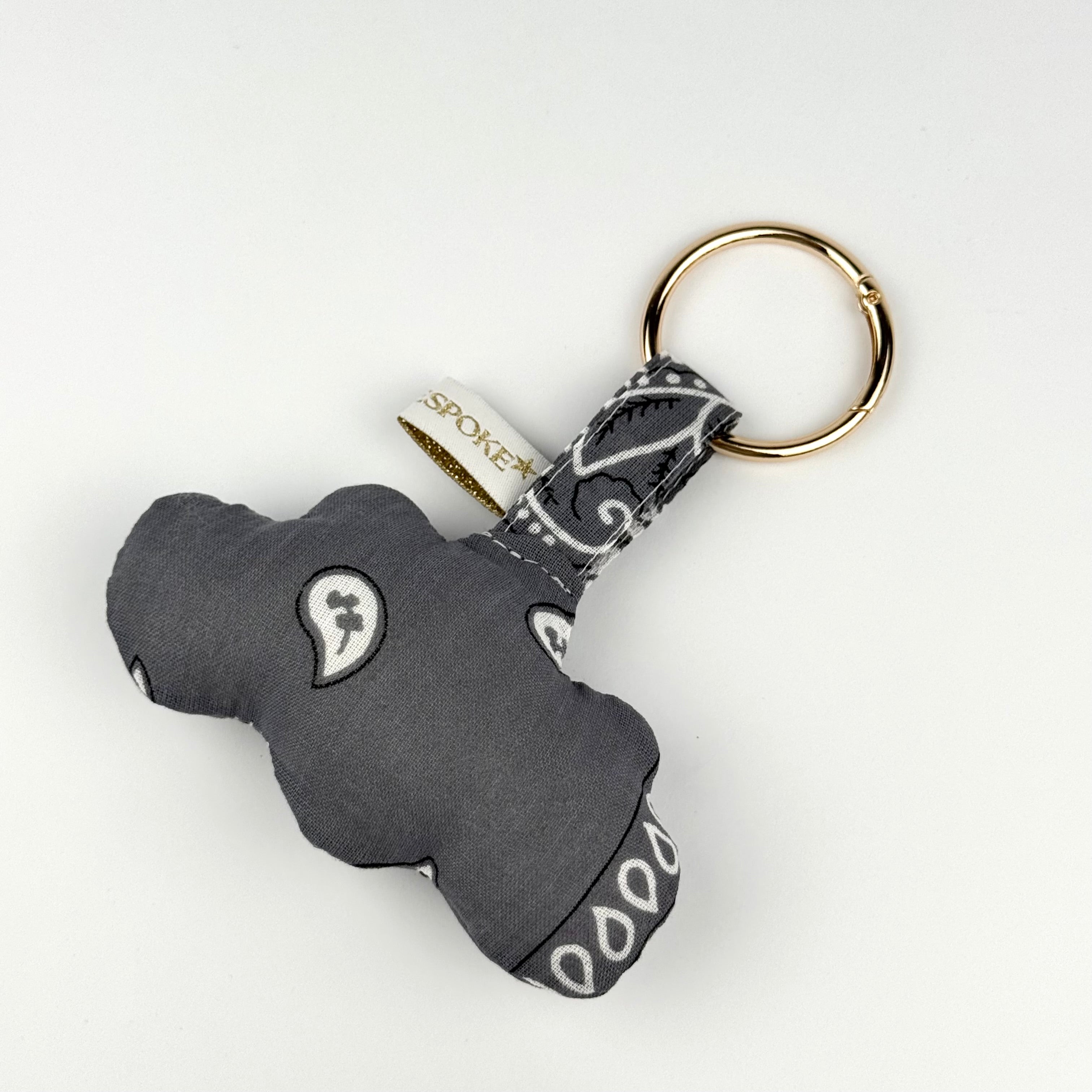 ‘HEAD IN THE CLOUDS’ GREY BOOM PUFFY BANDANA CLOUD BAG CHARM
