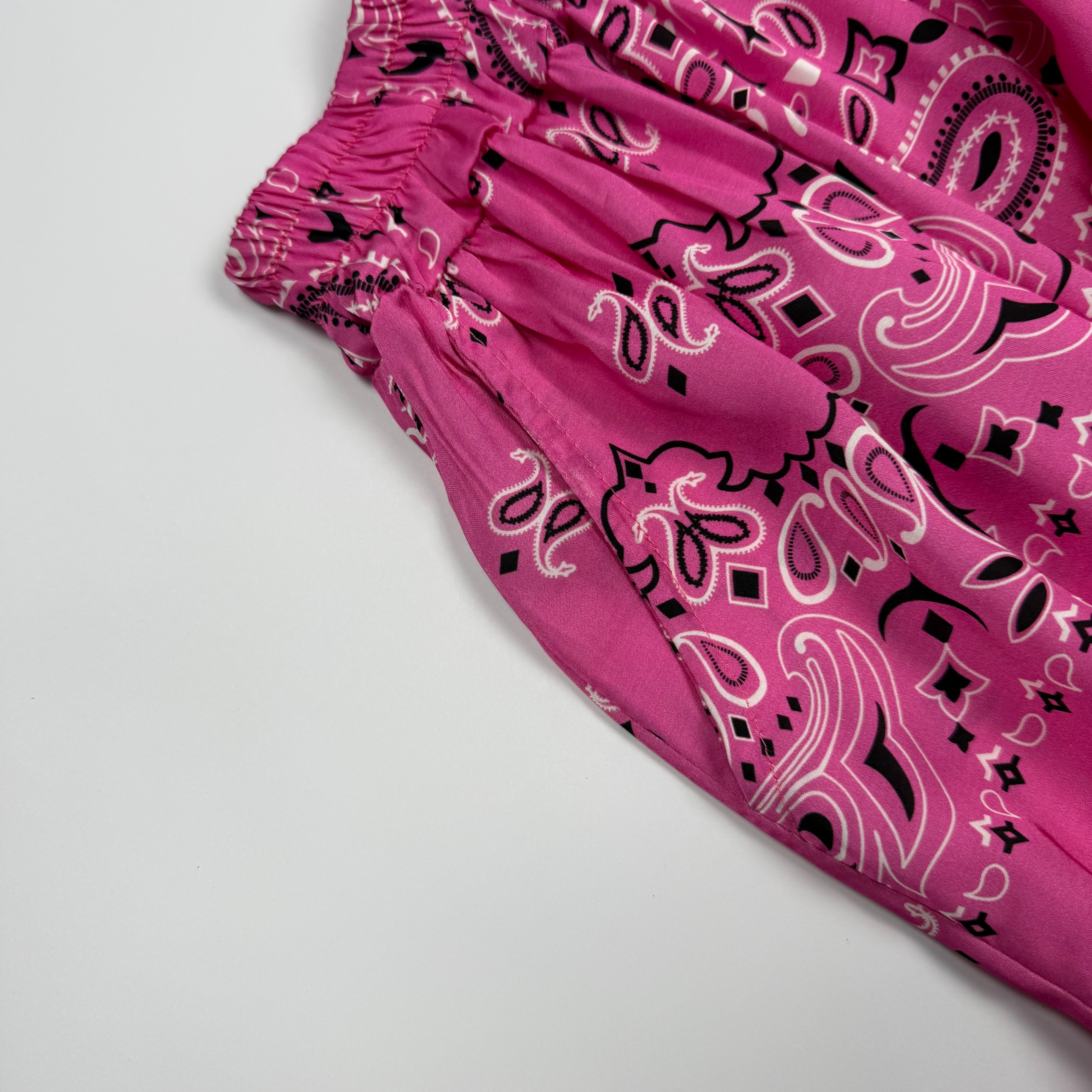‘FLAMINGO’ PINK BANDANA SILK SKIRT CO-ORD