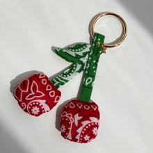 Load image into Gallery viewer, ‘BANDAÑA BONITA’ BANDANA CHERRY BAG CHARM BY BOOM BESPOKE
