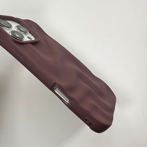 DEEP BURGUNDY 3D WAVE IPHONE CASE