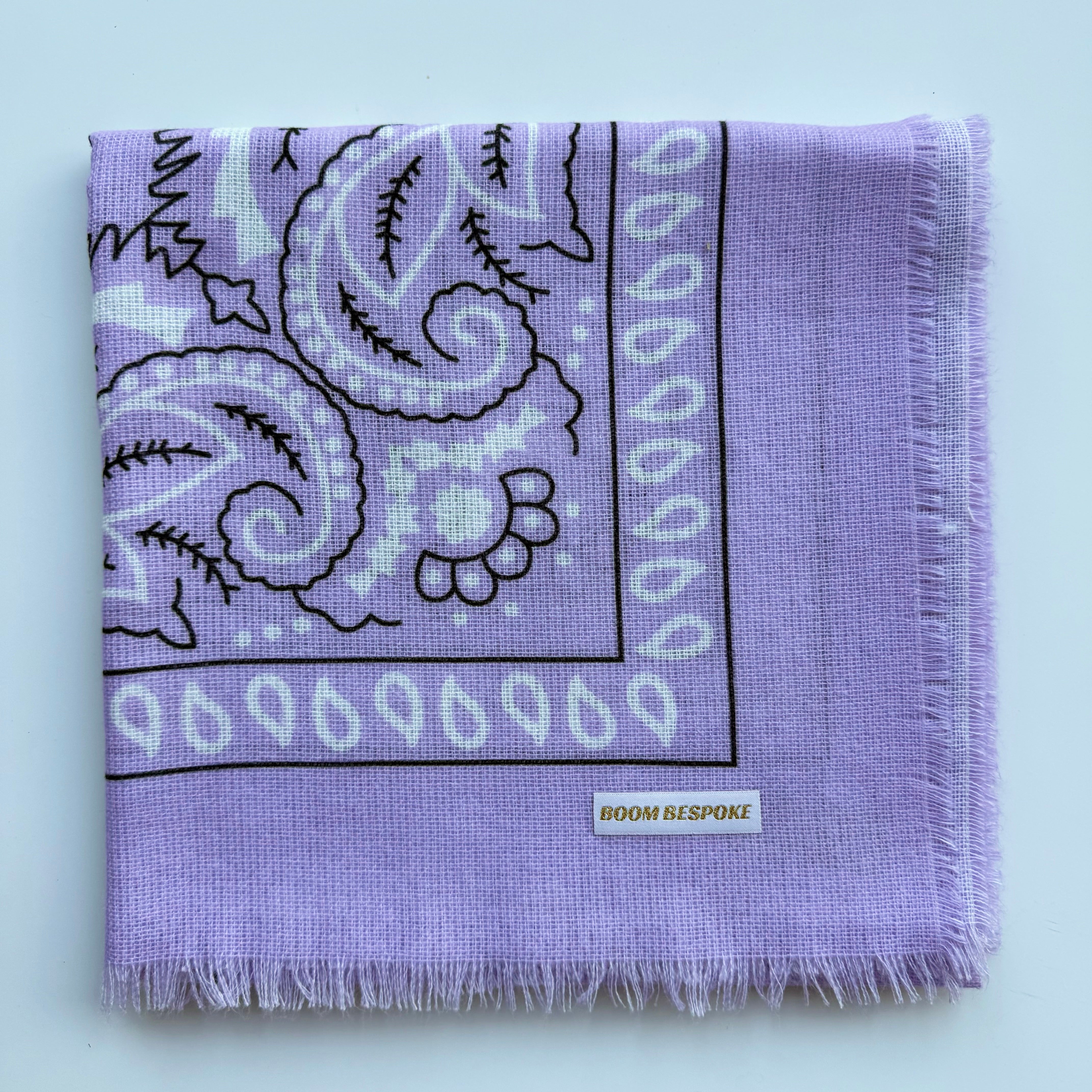 ‘LAVENDER’ LILAC FINE KNIT BANDANA LARGE SCARF