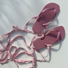 Load image into Gallery viewer, ‘BALLERINA’ PINK BANDANA HAVAIANAS TOP FLIP FLOPS BY BOOM BESPOKE
