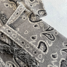 Load image into Gallery viewer, PREORDER ‘SMOKE’ BANDANA KNIT BELTED LONGLINE CARDIGAN
