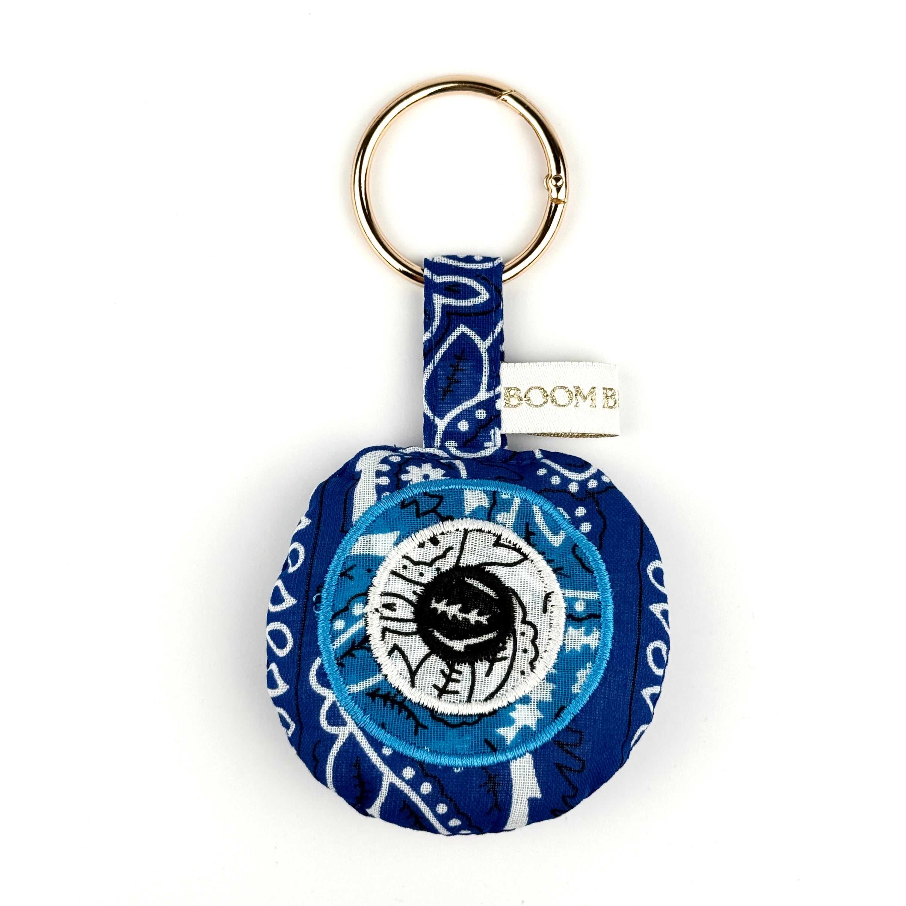 ‘ALL EYES ON YOU’ BLUE BOOM PUFFY BANDANA EVIL EYE BAG CHARM