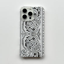 Load image into Gallery viewer, WHITE EMBROIDERED BANDANA PHONE INSERT WITH CASE
