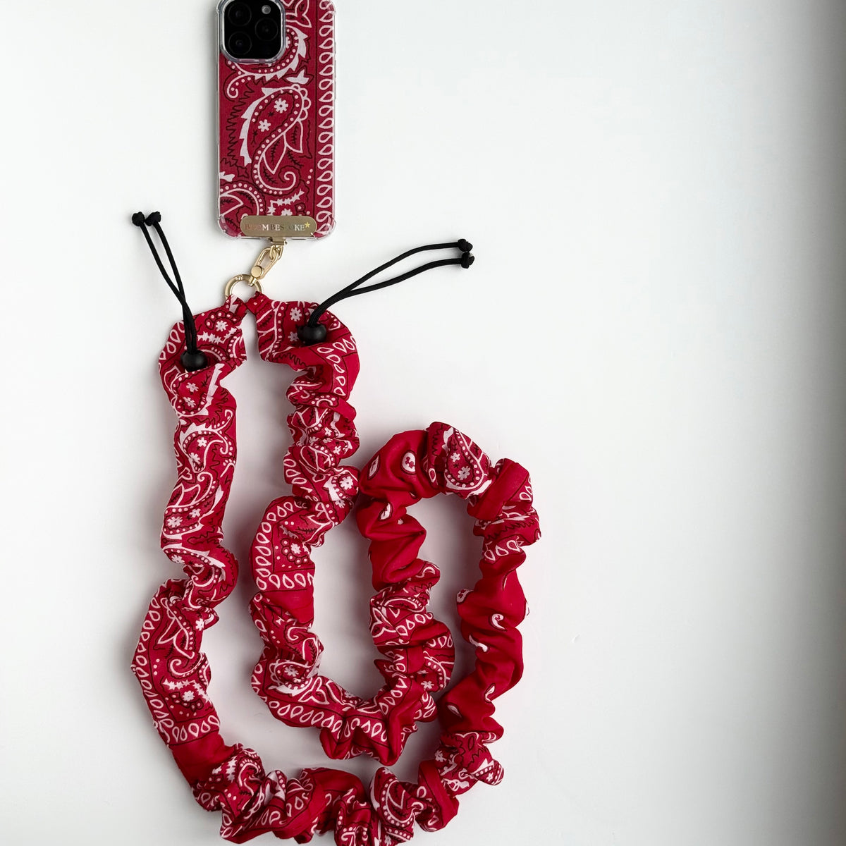 RED BANDANA ADJUSTABLE CROSSBODY PHONE STRAP