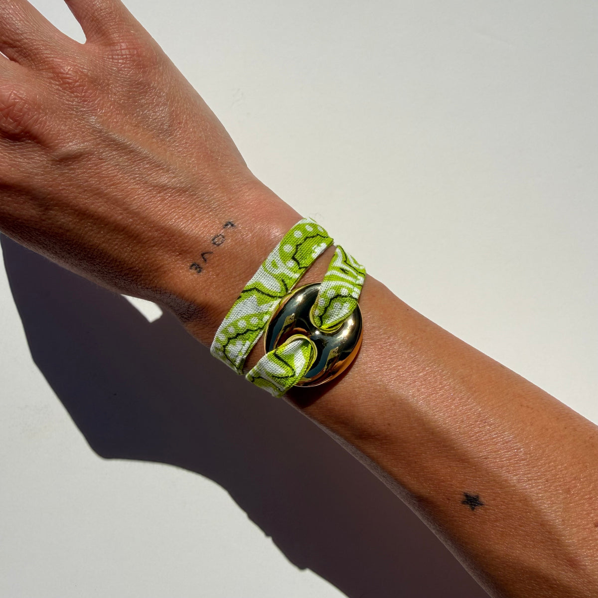 ‘LIME’ GREEN BANDANA WRAP BRACELET BY BOOM BESPOKE