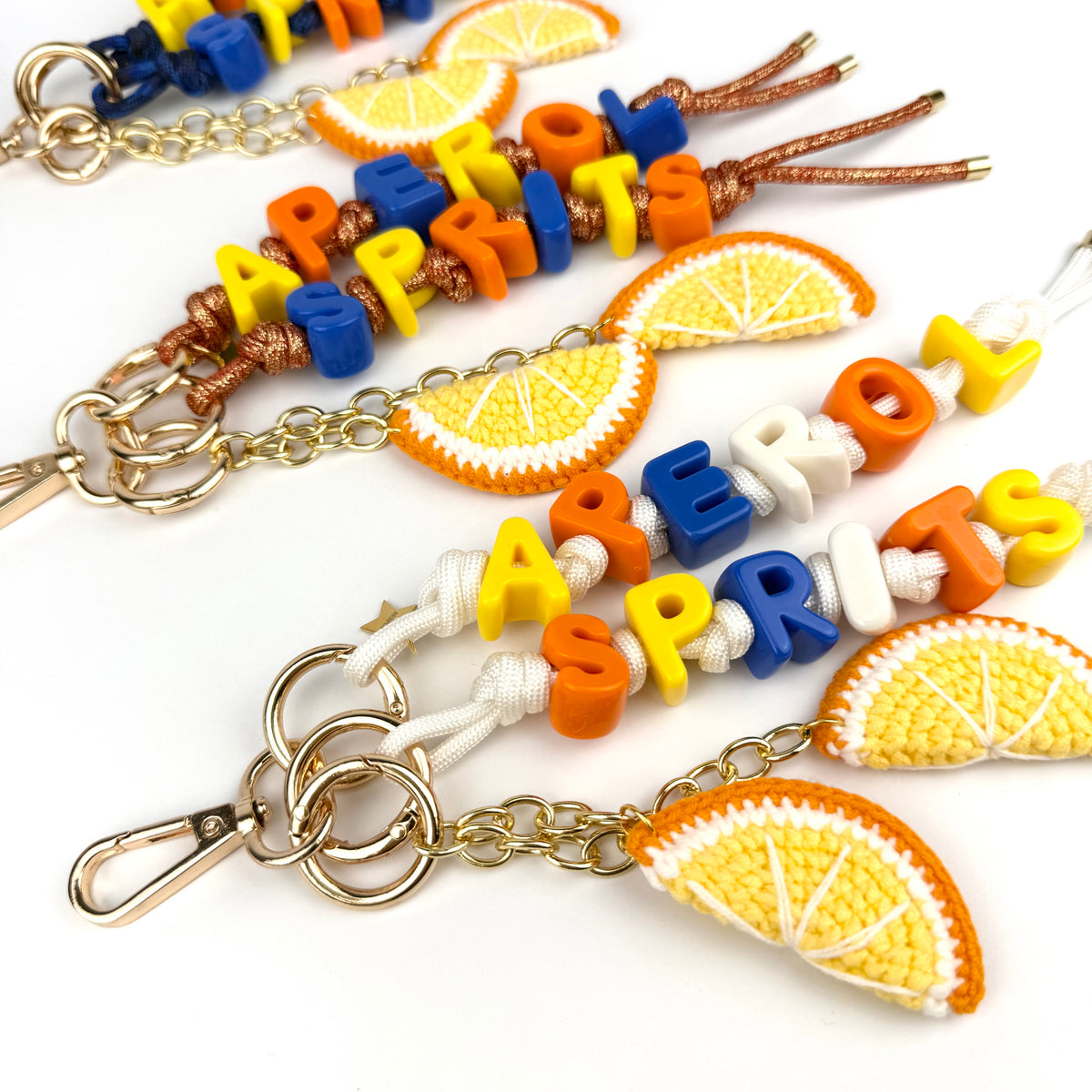 ‘APEROL SPRITZ’ CROCHET ORANGE BAG CHARM BY BOOM BESPOKE