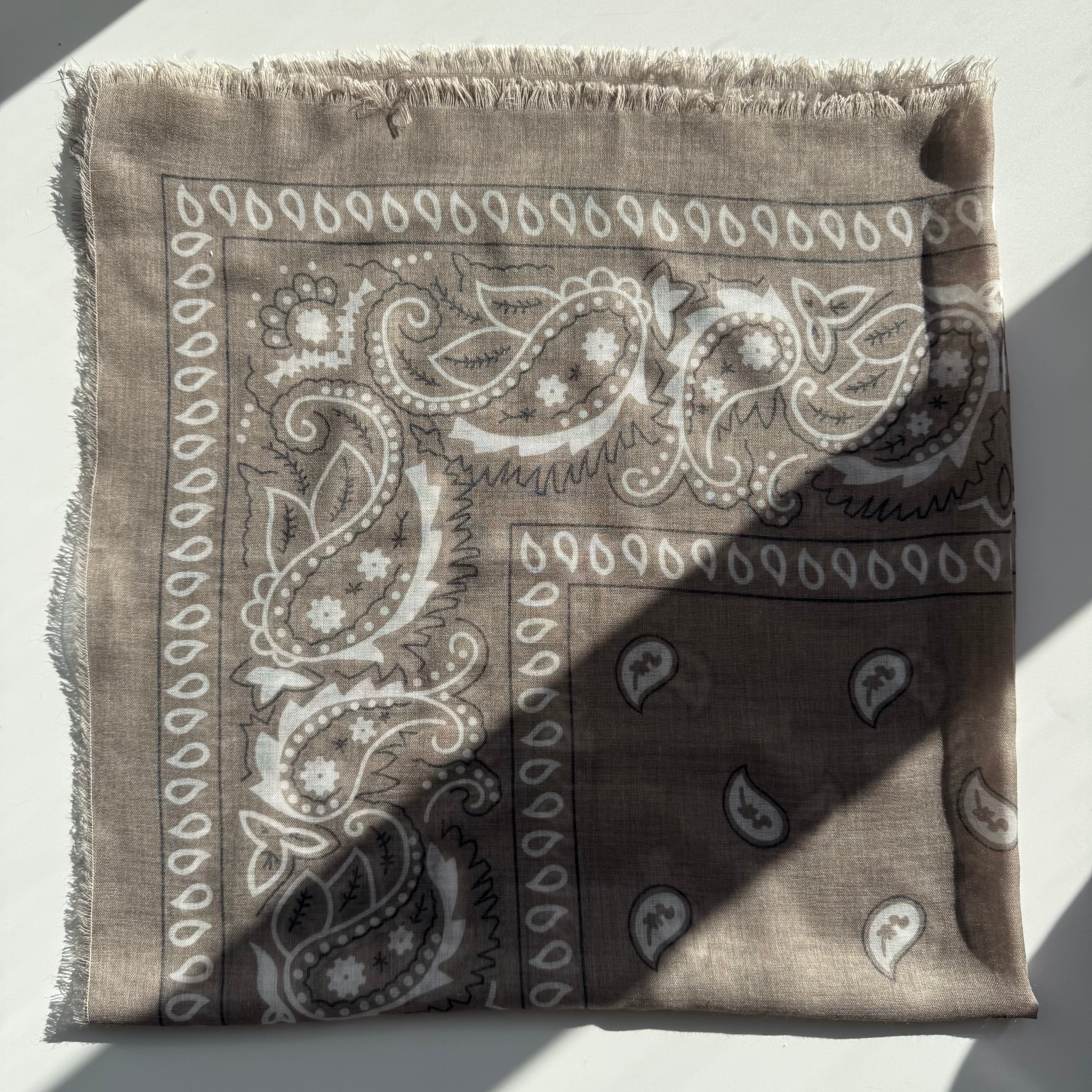 ‘TEA’ TAUPE THE MULTIWAY SQUARE BANDANA SCARF