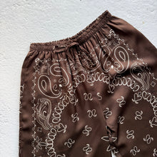 Load image into Gallery viewer, ‘ESPRESSO’ BROWN BANDANA SILK TROUSERS CO-ORD
