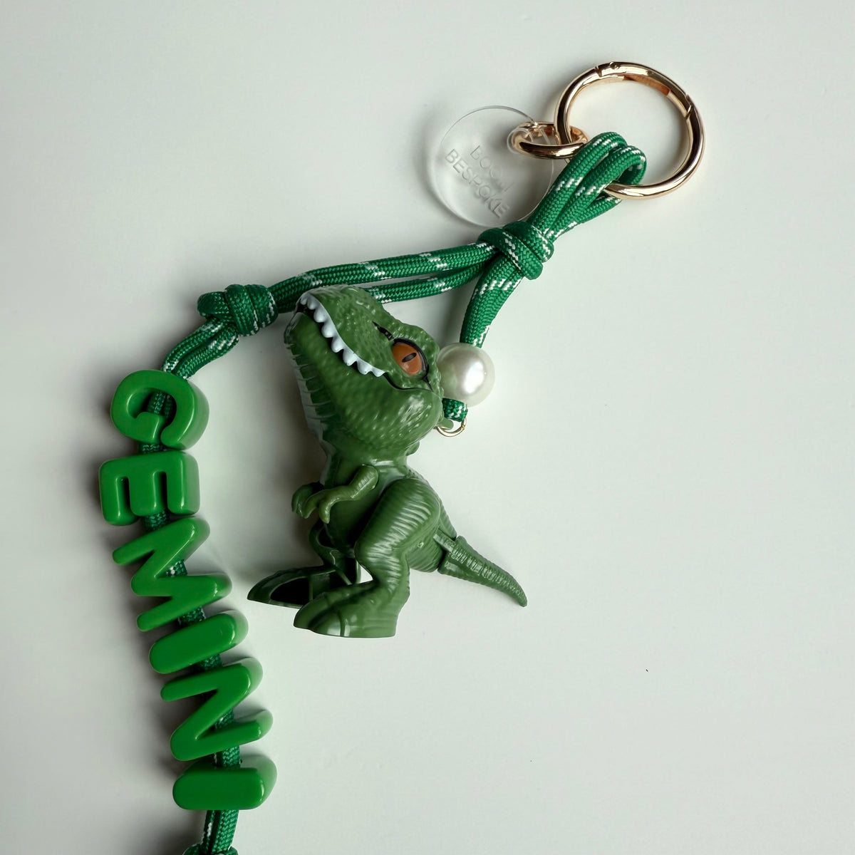 ‘DARLING DINO’ GREEN DINOSAUR BOOM BESPOKE BAG CHARM