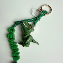 Load image into Gallery viewer, ‘DARLING DINO’ GREEN DINOSAUR BOOM BESPOKE BAG CHARM
