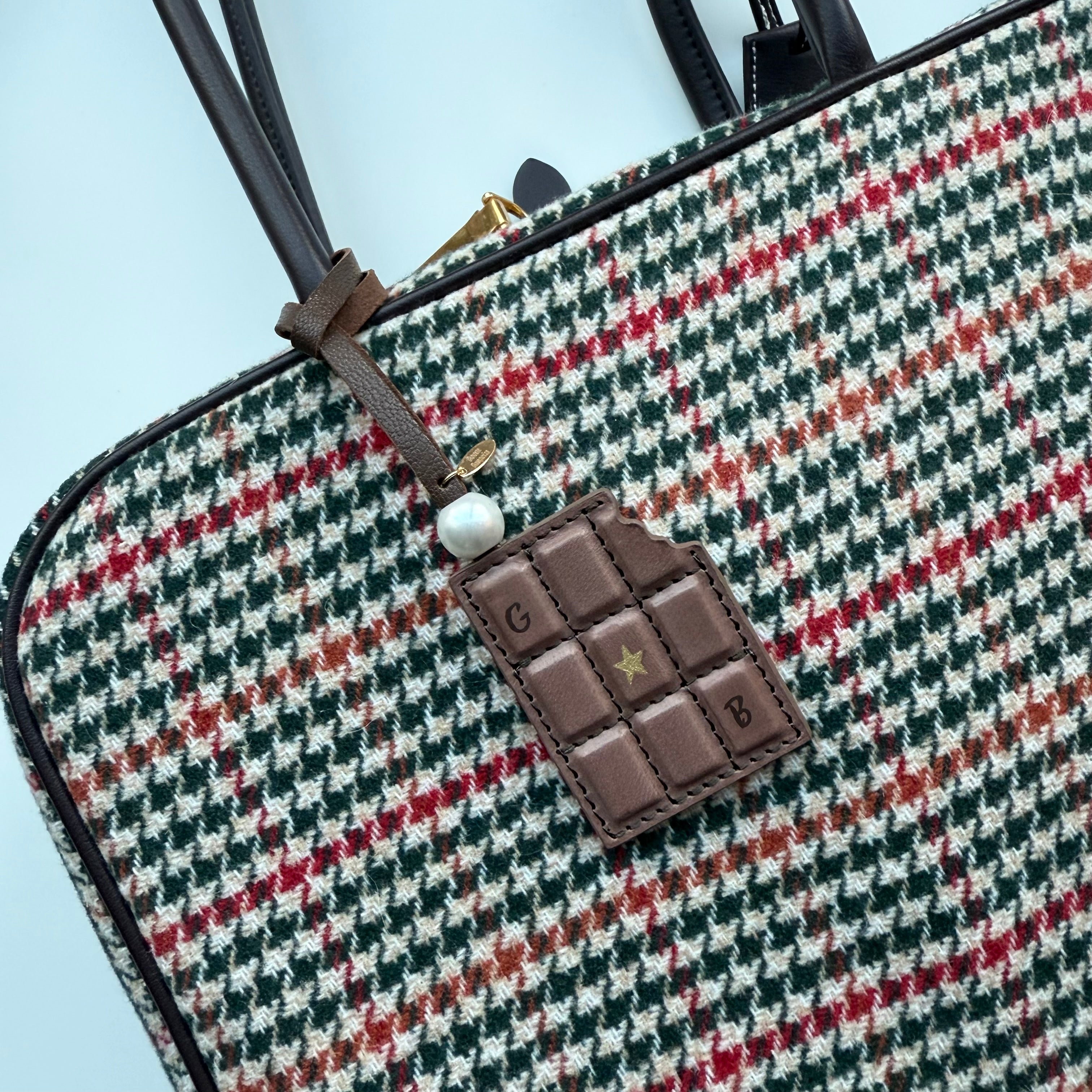 ‘BOOM BAR’ LEATHER CHOCOLATE BAR BAG CHARM BY BOOM BESPOKE