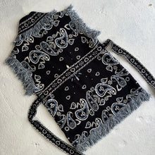 Load image into Gallery viewer, PREORDER ‘MIDNIGHT’ BANDANA KNIT BELTED LONGLINE SLEEVELESS CARDIGAN
