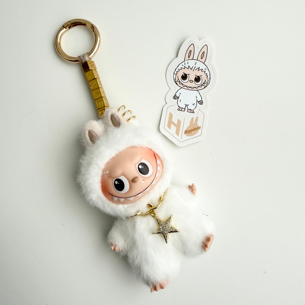 ‘CUSTOM TEXT’ ‘H’ PIN FOR LOVE (MINI) BOOM BESPOKE LABUBU NEUTRAL PACK