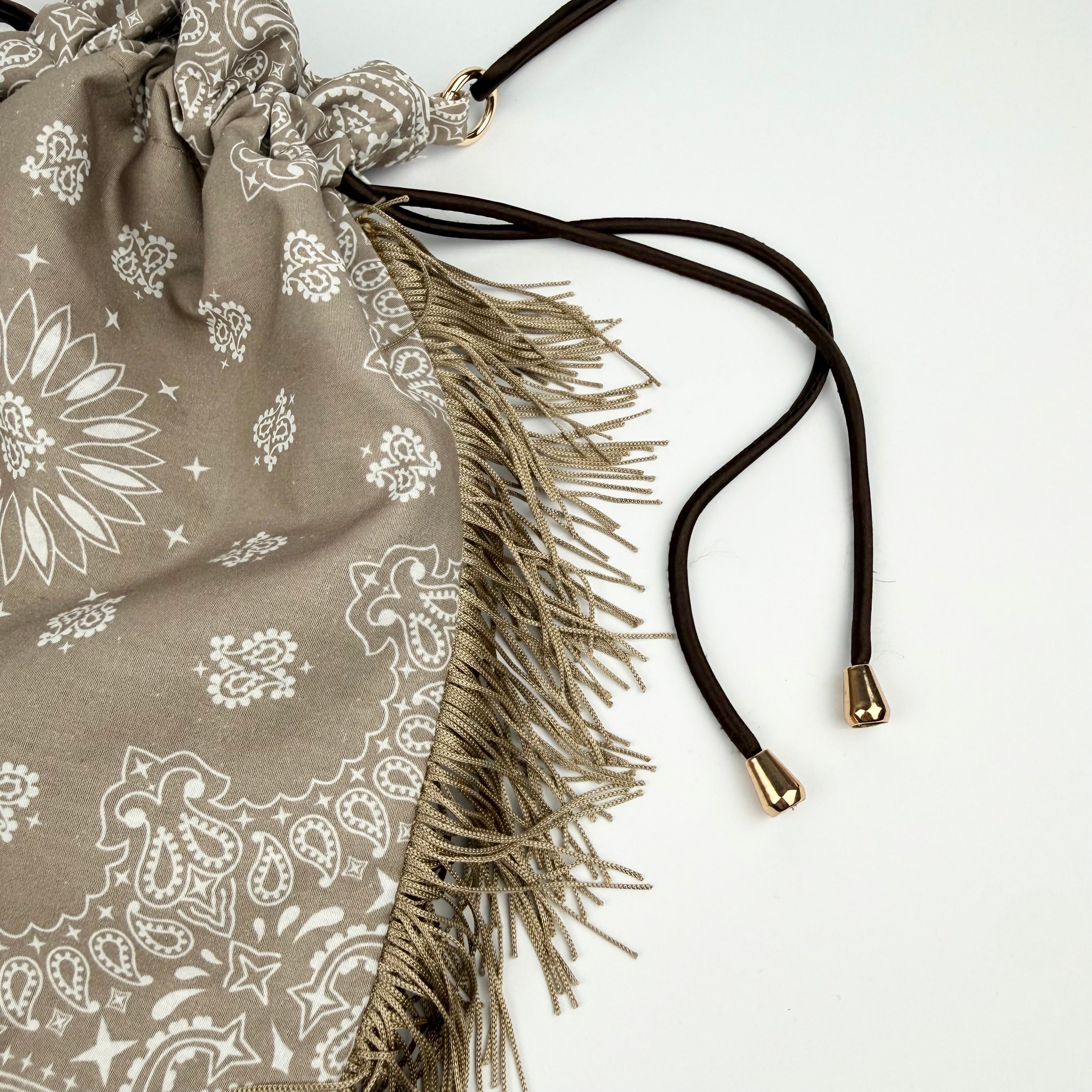 'TRUFFLE' TAUPE BANDANA POUCH BAG