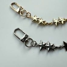 Load image into Gallery viewer, ‘STARS’ GOLD OR SILVER BAG CHAIN BOOM BESPOKE BAG CHARM
