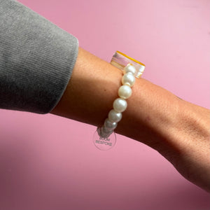 ´SMILEY PEARLS’ BEADED ELASTIC BRACELET