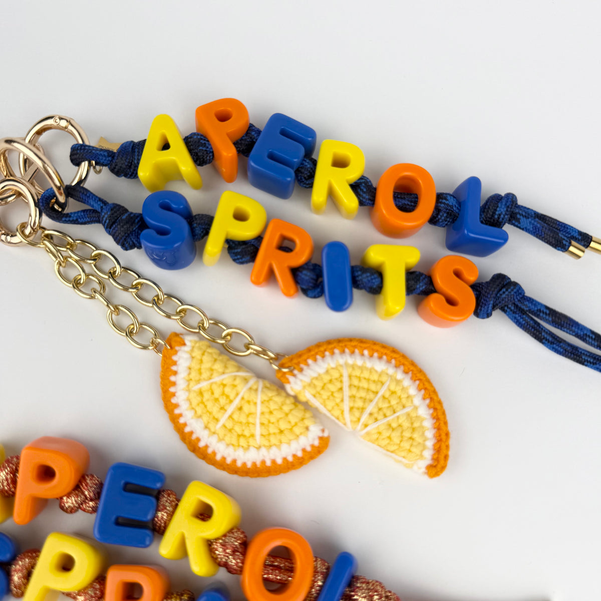 ‘APEROL SPRITZ’ CROCHET ORANGE BAG CHARM BY BOOM BESPOKE