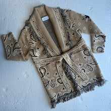 Load image into Gallery viewer, ‘LATTE’ BANDANA KNIT BELTED LONGLINE CARDIGAN
