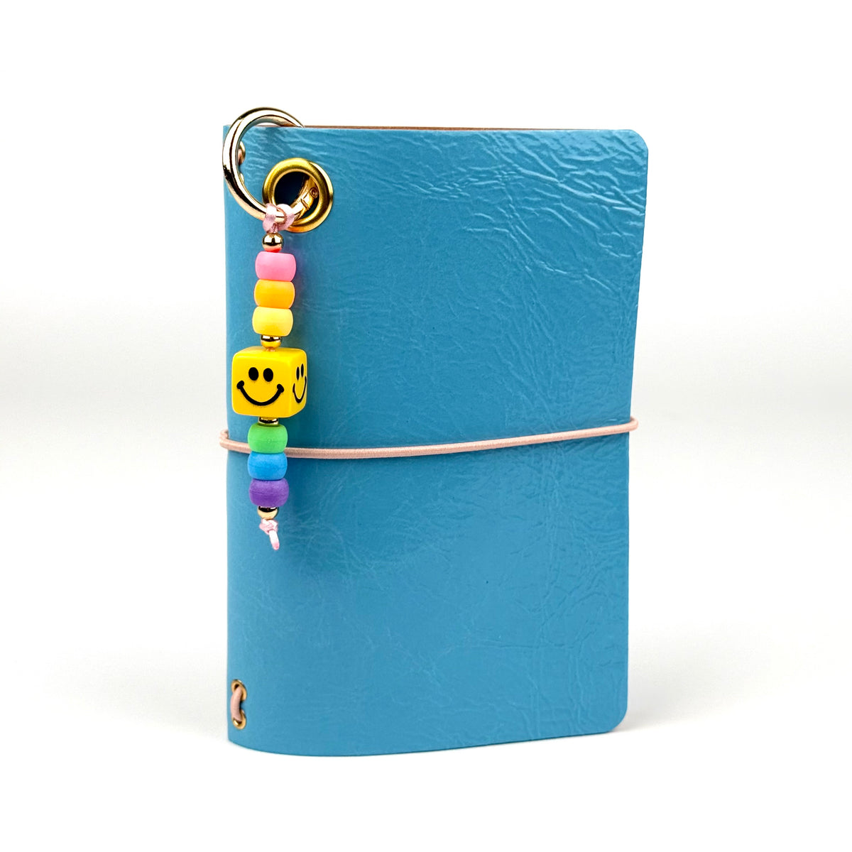 BLUE LEATHER BOOM BINDER POCKET SIZE JOURNAL COVER