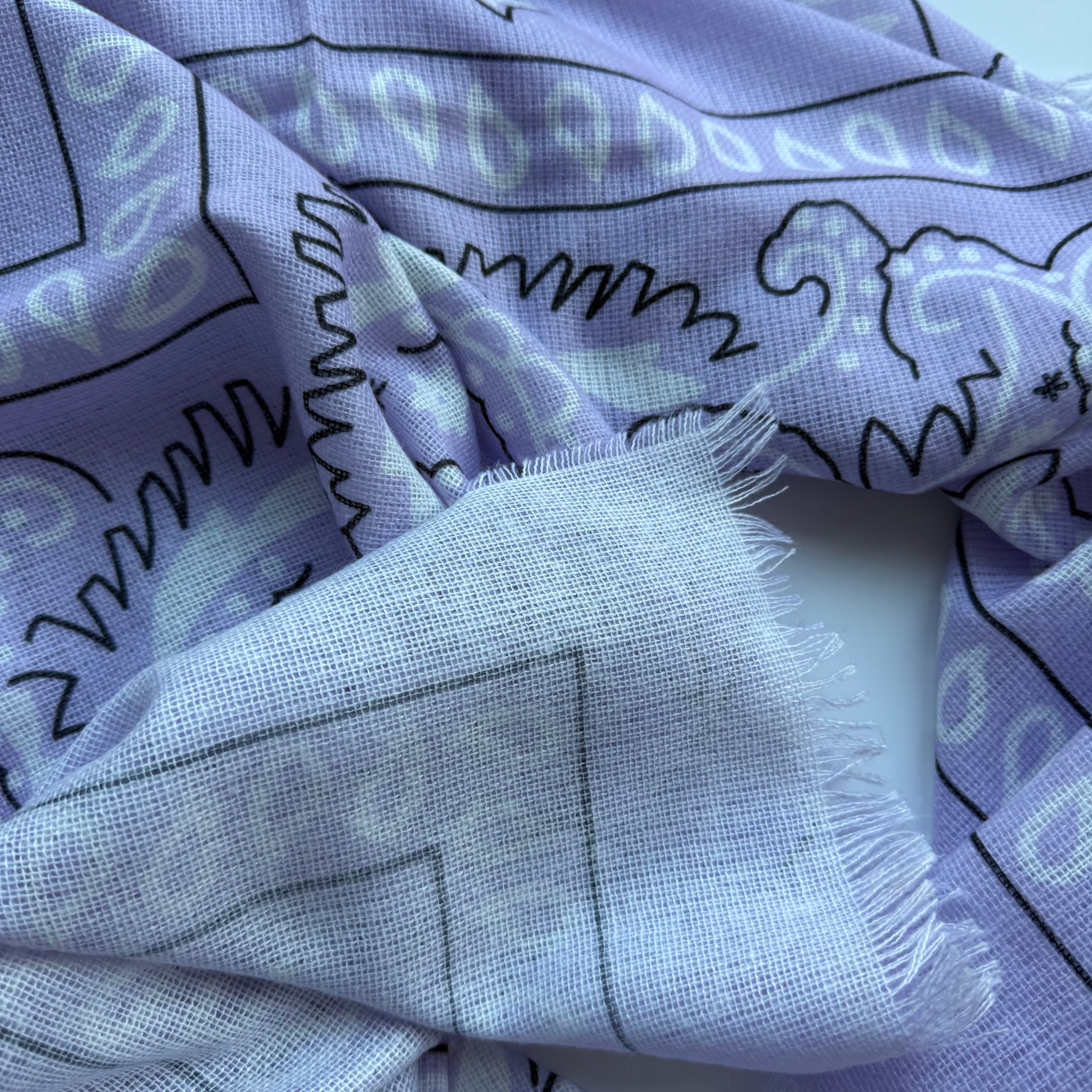 ‘LAVENDER’ LILAC FINE KNIT BANDANA LARGE SCARF