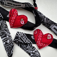 Load image into Gallery viewer, RED &amp; BLACK BANDANA HEART CHOKER BY BOOM BESPOKE
