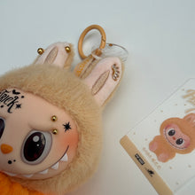 Load image into Gallery viewer, ‘TRICK’ SWAROVSKI PUMPKIN BABA HAVE A SEAT BOOM BESPOKE LABUBU
