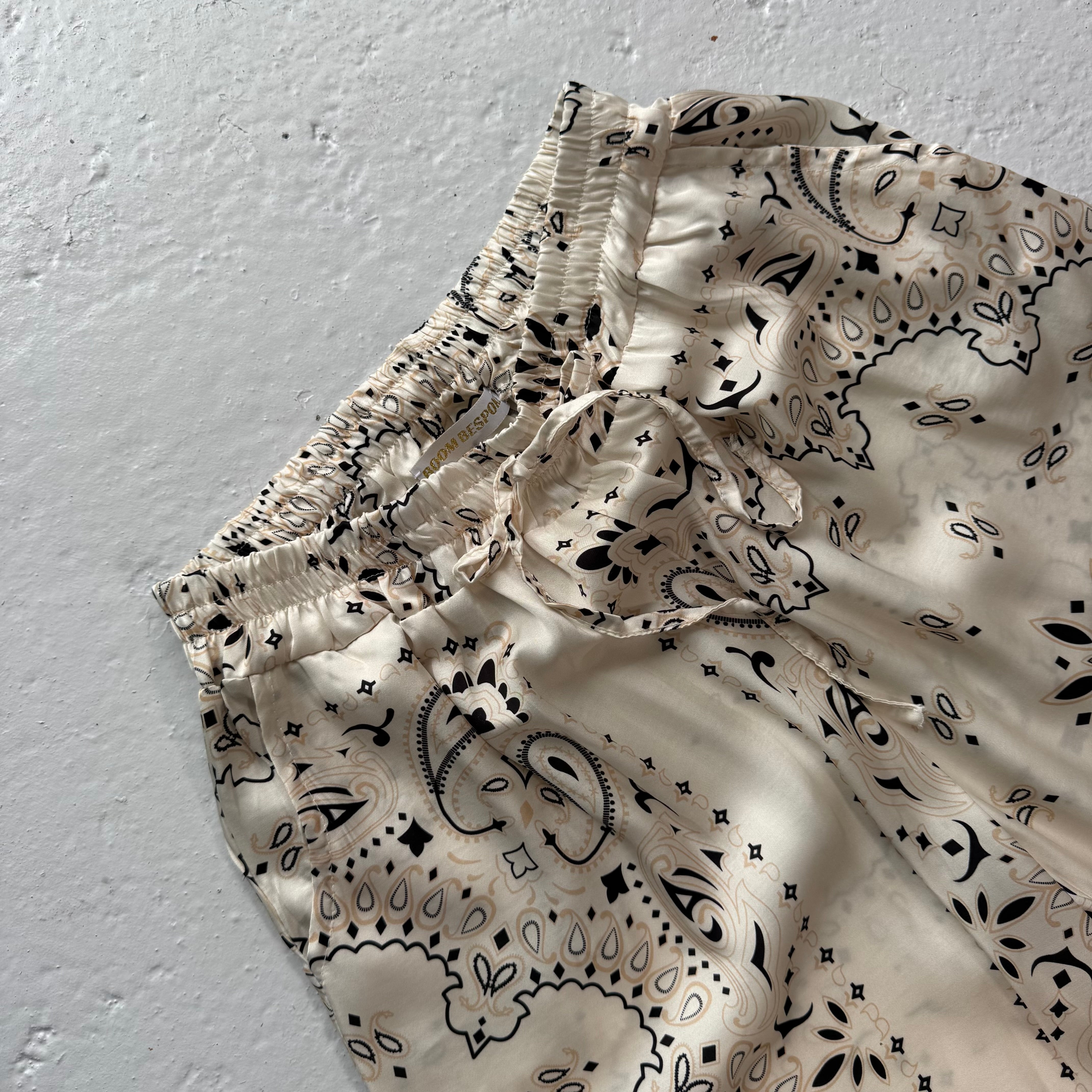 ‘COCONUT’ CREAM BANDANA SILK TROUSERS CO-ORD